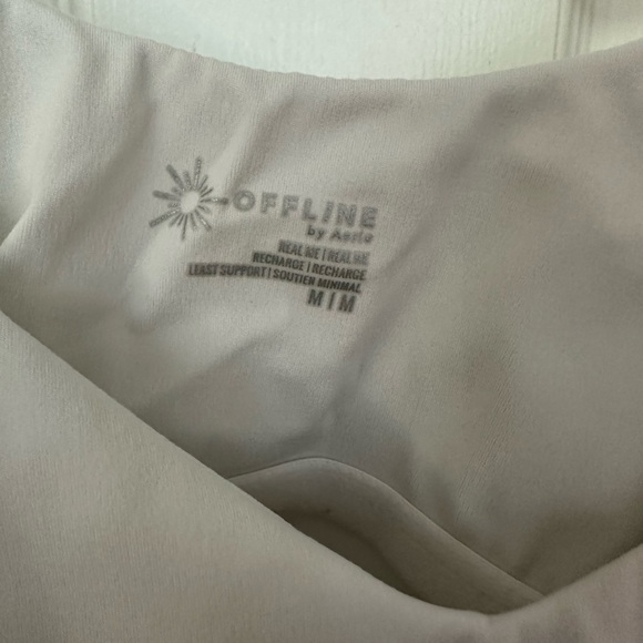 Aerie Offline Real Me Low Key Longline Sports Bra - White - Picture 2 of 3